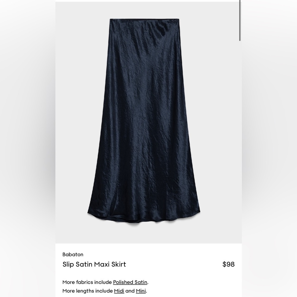 Babaton navy/dark blue/moonboard Maxi Slip Skirt size 8